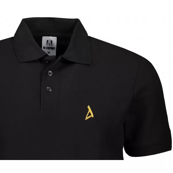  Prémium férfi póló gallérral ALTISPORT ALM002203 FEKETE ÉS ARANY 