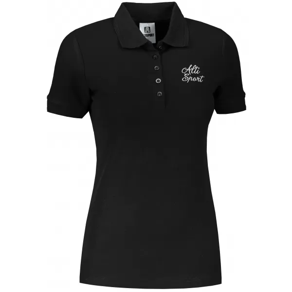  Női póló gallérral ALTISPORT ALW056210 FEKETE ÉS FEHÉR 
