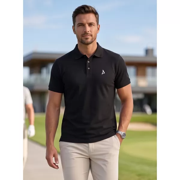  Prémium férfi póló gallérral ALTISPORT ALM002203 FEKETE ÉS FEHÉR 