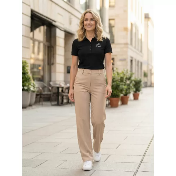  Női póló gallérral ALTISPORT ALW056210 FEKETE ÉS FEHÉR 