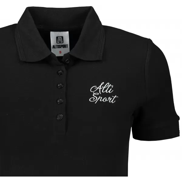  Női póló gallérral ALTISPORT ALW056210 FEKETE ÉS FEHÉR 