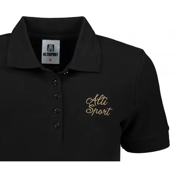  Női póló gallérral ALTISPORT ALW056210 FEKETE ÉS ARANY 