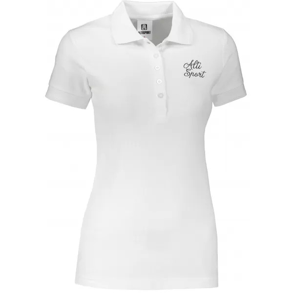  Női póló gallérral ALTISPORT ALW056210 FEKETE ÉS FEHÉR 