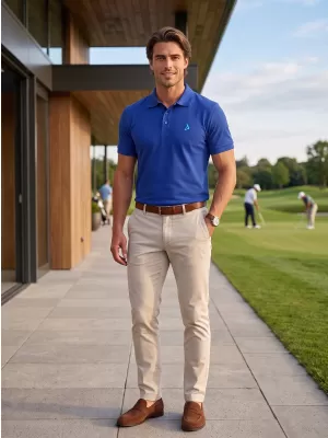 Prémium férfi póló gallérral ALTISPORT ALM002203 KIRÁLYKÉK