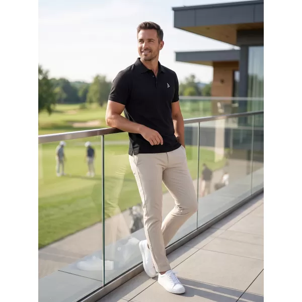  Prémium férfi póló gallérral ALTISPORT ALM002203 FEKETE ÉS FEHÉR 