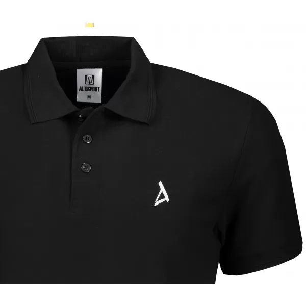  Prémium férfi póló gallérral ALTISPORT ALM002203 FEKETE ÉS FEHÉR 