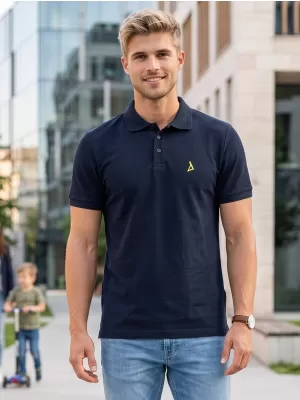 Prémium férfi póló gallérral ALTISPORT ALM002203 SÖTÉTKÉK