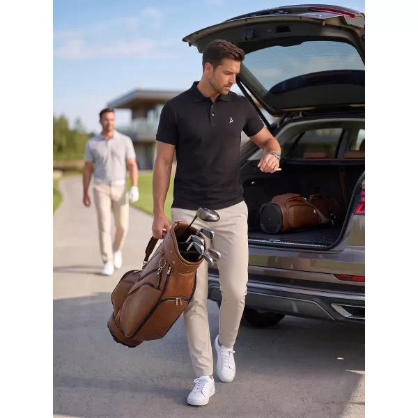 Prémium férfi póló gallérral ALTISPORT ALM002203 FEKETE ÉS FEHÉR 