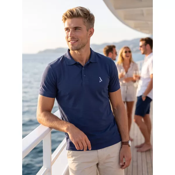  Prémium férfi póló gallérral ALTISPORT ALM002203 ÉJKÉK 