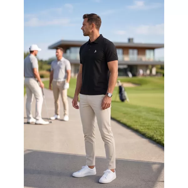  Prémium férfi póló gallérral ALTISPORT ALM002203 FEKETE ÉS FEHÉR 