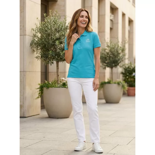  Női póló gallérral ALTISPORT ALW056210 TÜRKIZ 