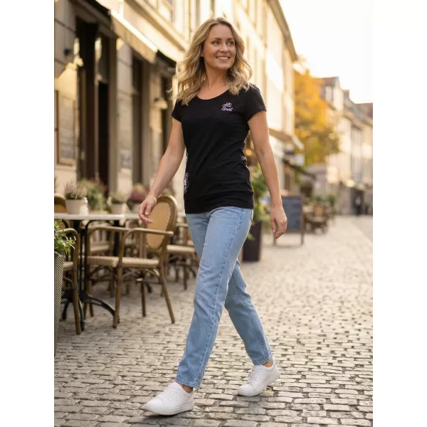  Női póló ALTISPORT ALW106120 FEKETE RÓZSASZÍN 