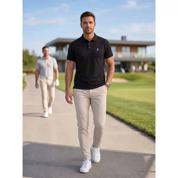  Prémium férfi póló gallérral ALTISPORT ALM002203 FEKETE ÉS FEHÉR 