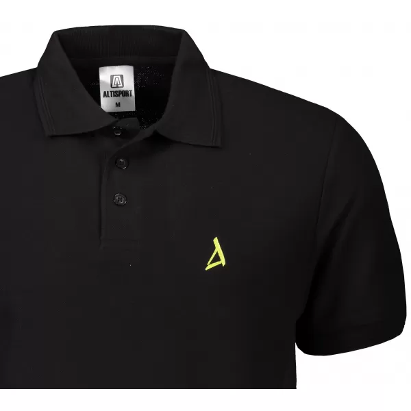  Prémium férfi póló gallérral ALTISPORT ALM002203 FEKETE ÉS ZÖLD 