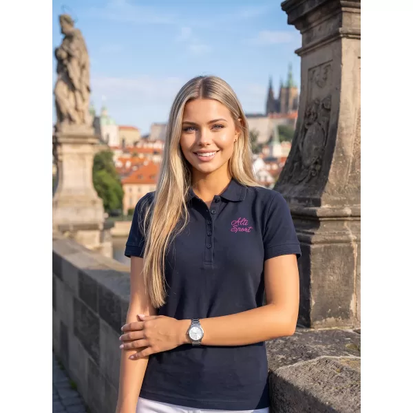  Női póló gallérral ALTISPORT ALW056210 SÖTÉTKÉK 