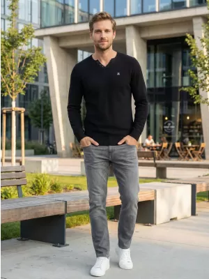 Férfi pulóver ALTISPORT SWEK MPLU108 FEKETE