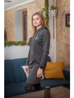 Hosszabbított női pulóver ALTISPORT MIBELA LSKU366 SÖTÉTSZÜRKE