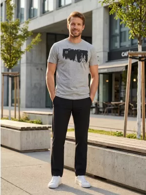 Pánské triko ALTISPORT CARRYOVER ALM111129 TMAVĚ ŠEDÝ MELÍR