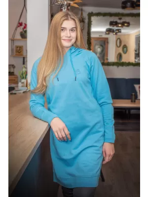 Hosszabbított női pulóver ALTISPORT MIBELA LSKU366 AZÚRKÉK