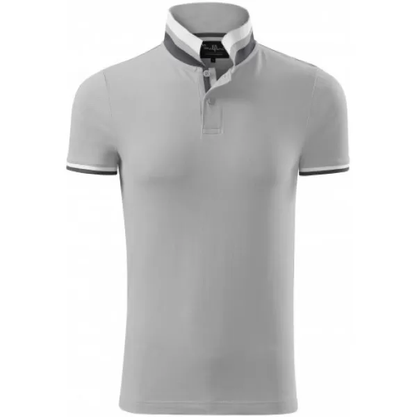  Férfi póló gallérral MALFINI PREMIUM COLLAR UP 256 EZÜSTSZÜRKE 