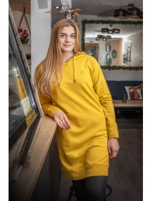 Hosszabbított női pulóver ALTISPORT MIBELA LSKU366 SÁRGA