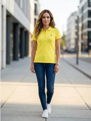 Prémium női póló gallérral ALTISPORT ALW002210 CITROM