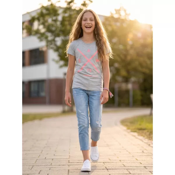  Lány t -póló rövid ujjú SAM 73 CAROLINE GT 554 VILÁGOSSZÜRKE 