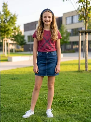 Rövid ujjú lány póló SAM 73 CAROLINE GT 554 SÖTÉT RÓZSASZÍNŰ