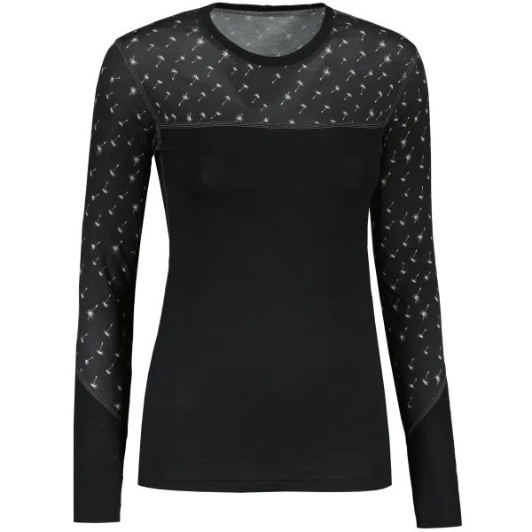  Női thermo felső SENSOR MERINO IMPRESS 19200025 FEKETE/PATTERN 
