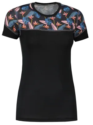 Női termo felső SENSOR MERINO IMPRESS 21100008 FEKETE/FLORAL
