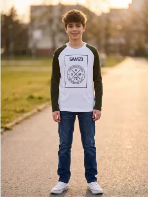 Fiú T -phirt hosszú ujjú SAM 73 JACK BT 553 FEHÉR