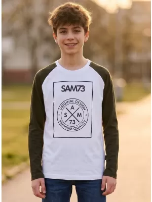 Fiú T -phirt hosszú ujjú SAM 73 JACK BT 553 FEHÉR
