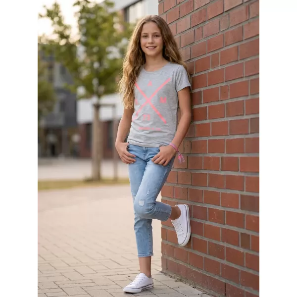  Lány t -póló rövid ujjú SAM 73 CAROLINE GT 554 VILÁGOSSZÜRKE 
