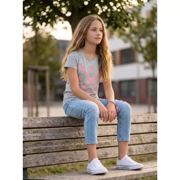  Lány t -póló rövid ujjú SAM 73 CAROLINE GT 554 VILÁGOSSZÜRKE 