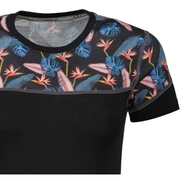  Női termo felső SENSOR MERINO IMPRESS 21100008 FEKETE/FLORAL 