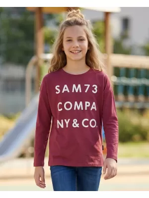 Hosszú ujjú lány póló SAM 73 KAT GT 557 SÖTÉT RÓZSASZÍNŰ