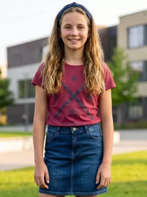 Rövid ujjú lány póló SAM 73 CAROLINE GT 554 SÖTÉT RÓZSASZÍNŰ