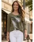 Dámské triko s dlouhým rukávem ALTISPORT CARRYOVER ALW112169 KHAKI