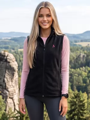 Női gyapjú mellény ALTISPORT ALW002518 FEKETE RÓZSASZÍN