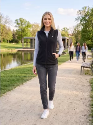 Női gyapjú mellény ALTISPORT ALW002518 FEKETE ÉS EZÜST