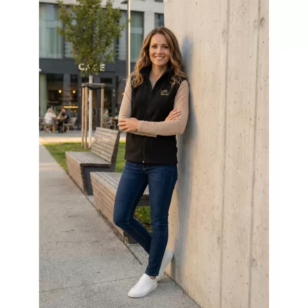  Női gyapjú mellény ALTISPORT ALW056518 FEKETE ÉS ARANY 