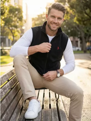 Férfi polár mellény ALTISPORT ALM002518 FEKETE ÉS PIROS