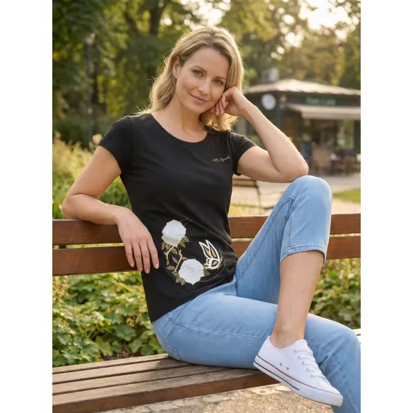  Női póló ALTISPORT ALW146122 FEKETE ÉS ARANY 
