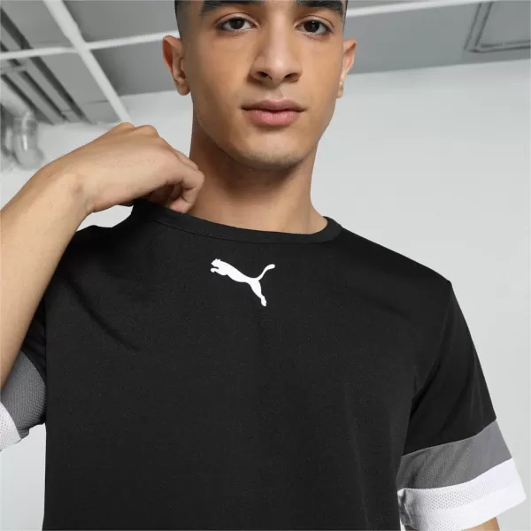  Férfi funkcionális póló PUMA TEAMRISE JERSEY 704932-03 PUMA FEKETE/FÜSTÖLT GYÖNGY/PUMA FEHÉR 