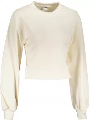 Női crop felső pulóver PUMA CLASSICS PUFF SLEEVE CREW 531616-73 ELEFÁNTCSONT IZZÁS