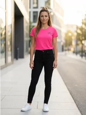 Funkcionális női póló ALTISPORT ALW056140 NEON RÓZSASZÍN