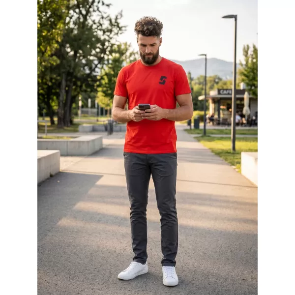  Rövid ujjú férfi póló SAM 73 DOUGALL MT 801 PIROS 