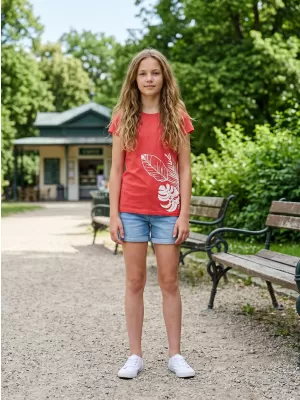 Rövid ujjú lány póló SAM 73 STEPHANIE GT 562 ÉLÉNK RÓZSASZÍN