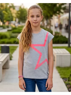 Rövid ujjú lány póló SAM 73 KATHERINE GT 559 VILÁGOSSZÜRKE