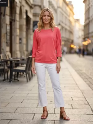 3/4-es ujjú női póló SAM 73 VIVIAN WT 863 ÉLÉNK RÓZSASZÍN